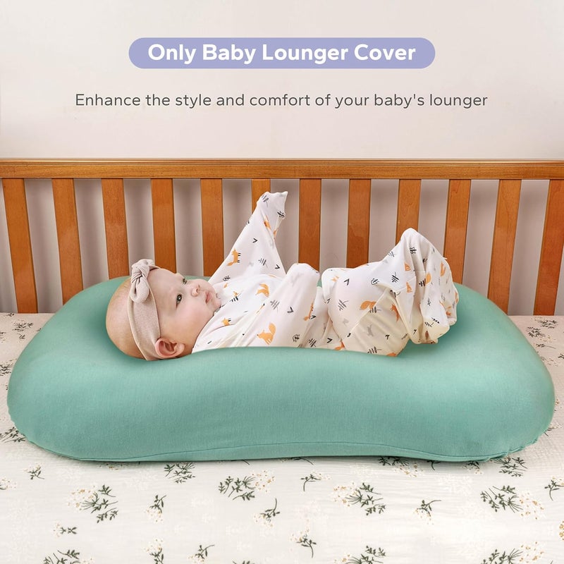 FUNUPUP Rayon Derived from Bamboo Baby Lounger Cover Compatible with Snuggle Me Lounger, Infant Lounger Pillow Cover for Newborn, Removable Elastic Newborn Lounger Cover,Cover Only, Green - Image 2